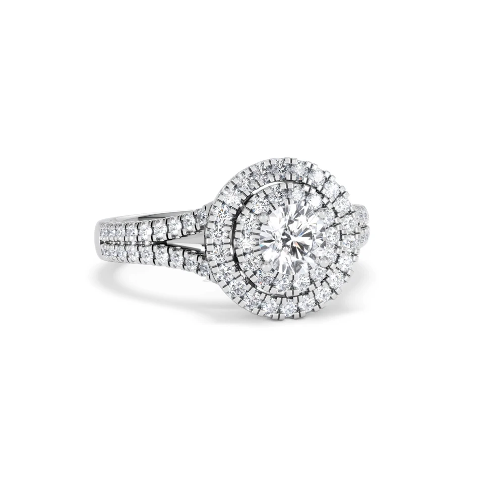 Camilla Diamond Halo Engagement Ring in Platinum 1.15ct G/SI2