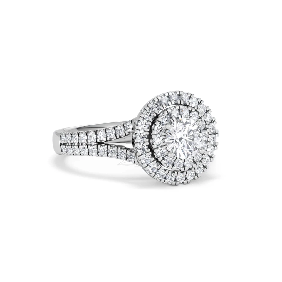 Camilla Diamond Halo Engagement Ring in Platinum 1.15ct G/SI2