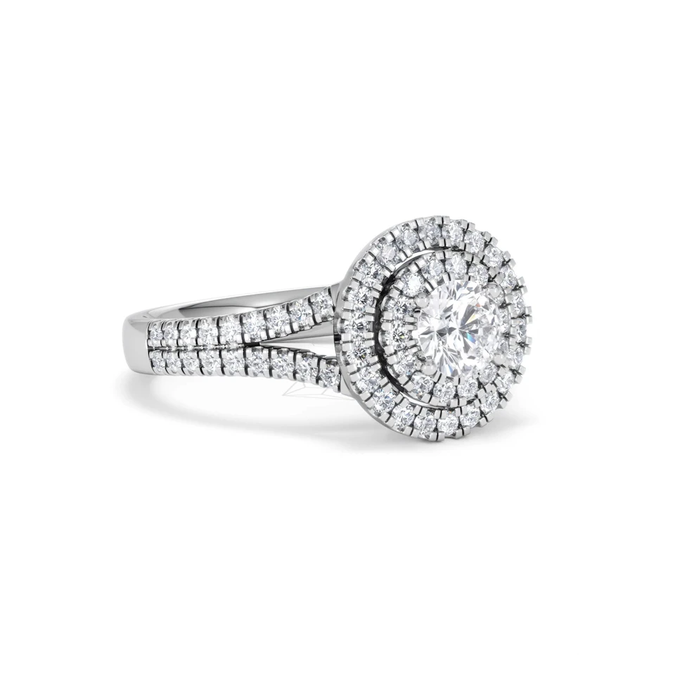 Camilla Diamond Halo Engagement Ring in Platinum 1.15ct G/SI2
