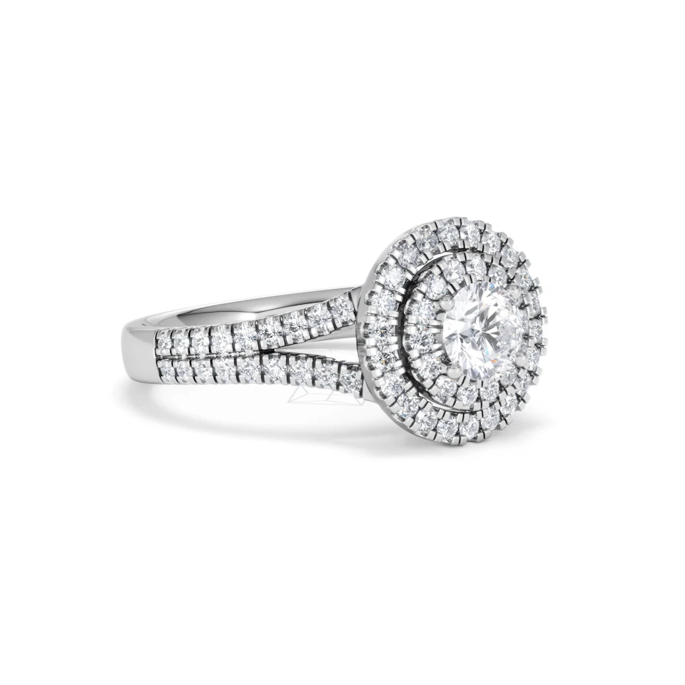 Camilla Diamond Halo Engagement Ring in Platinum 1.15ct G/SI2