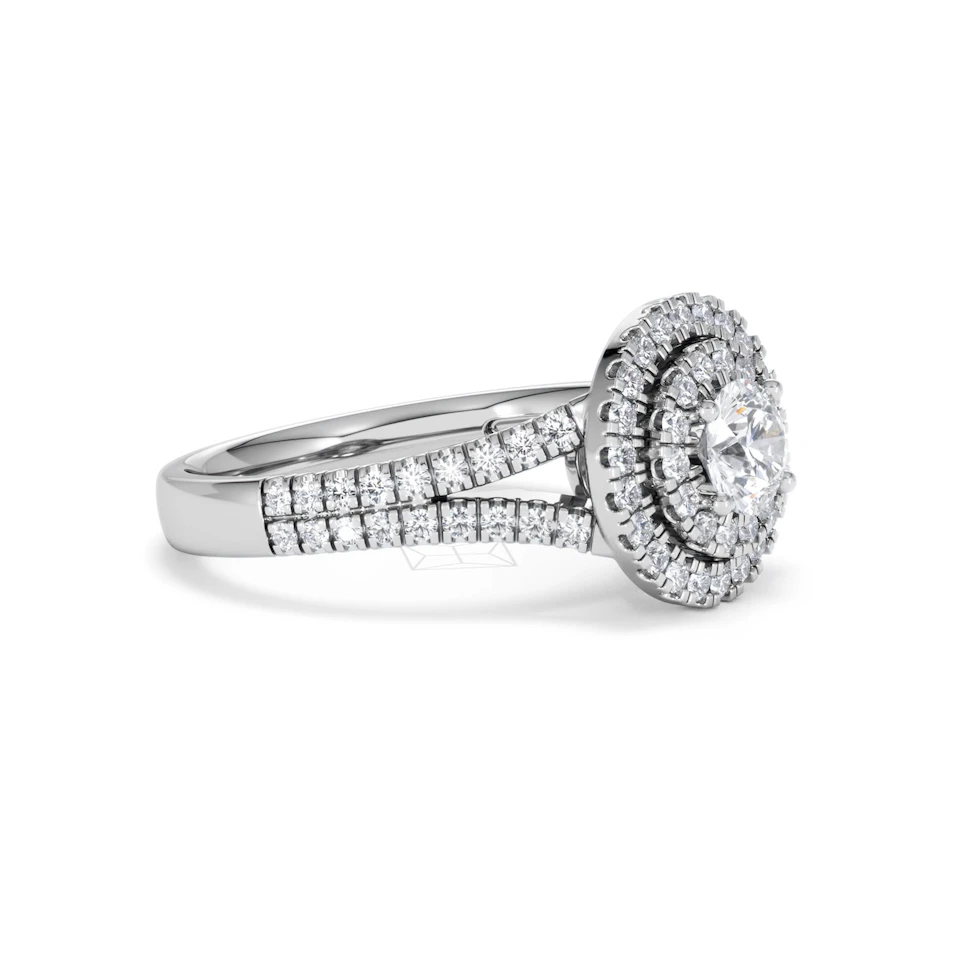 Camilla Diamond Halo Engagement Ring in Platinum 1.15ct G/SI2