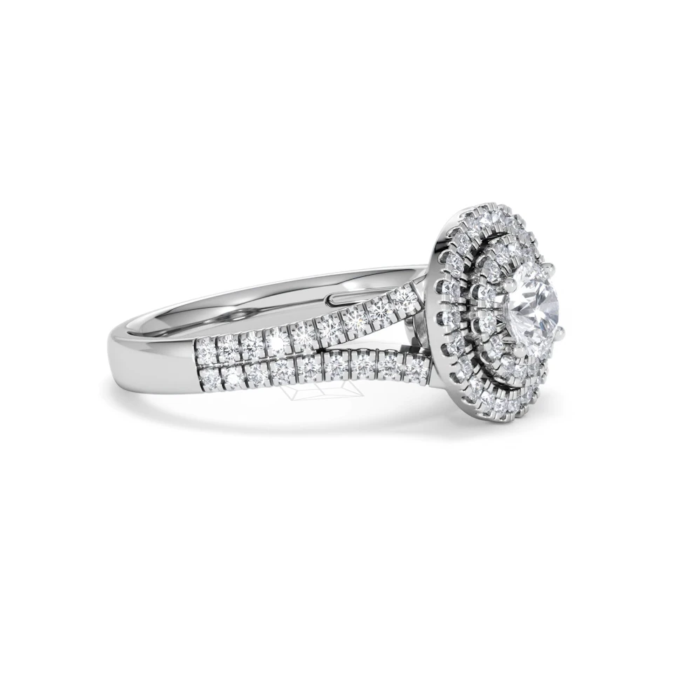 Camilla Diamond Halo Engagement Ring in Platinum 1.15ct G/SI2