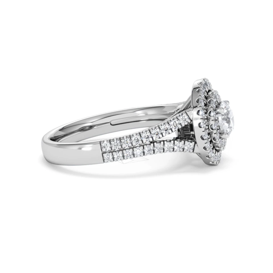 Camilla Diamond Halo Engagement Ring in Platinum 1.15ct G/SI2