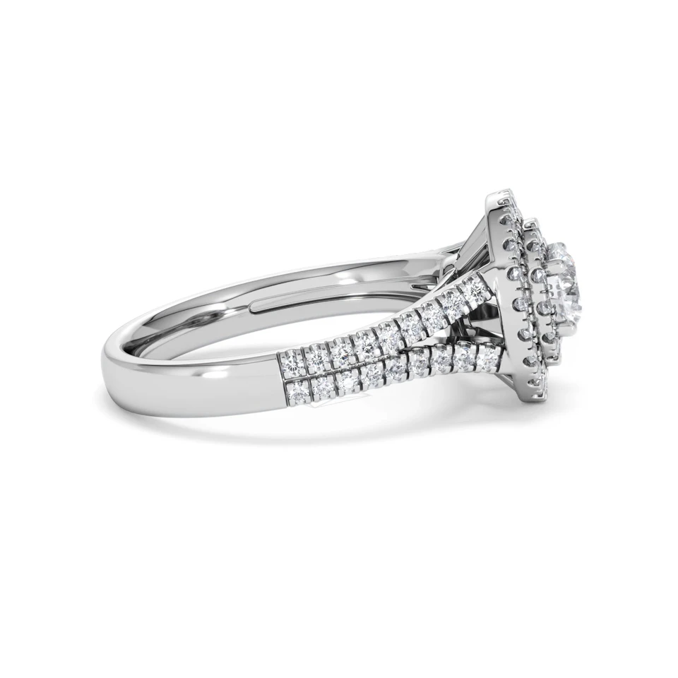 Camilla Diamond Halo Engagement Ring 18K White Gold 1.15ct G/SI2