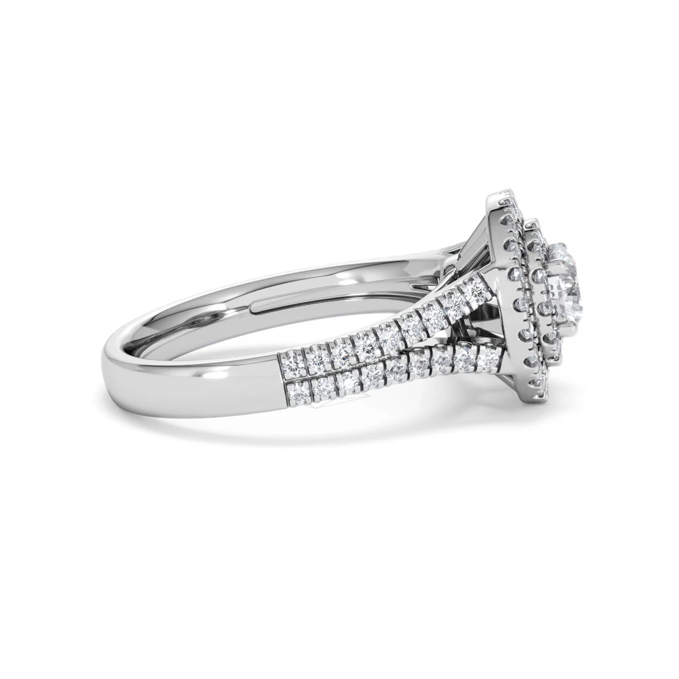 Camilla Diamond Halo Engagement Ring in Platinum 1.15ct G/SI2