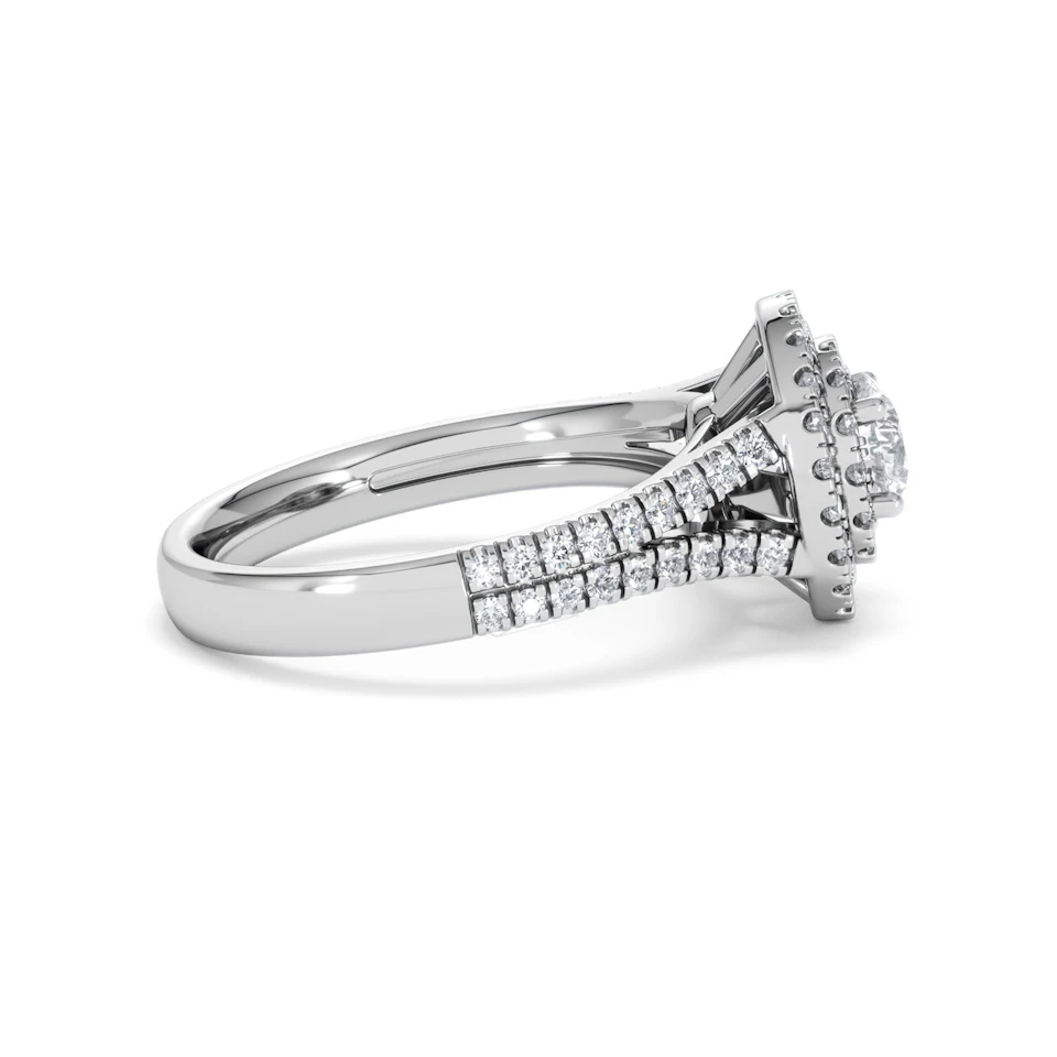 Camilla Diamond Halo Engagement Ring 18K White Gold 1.15ct G/SI2