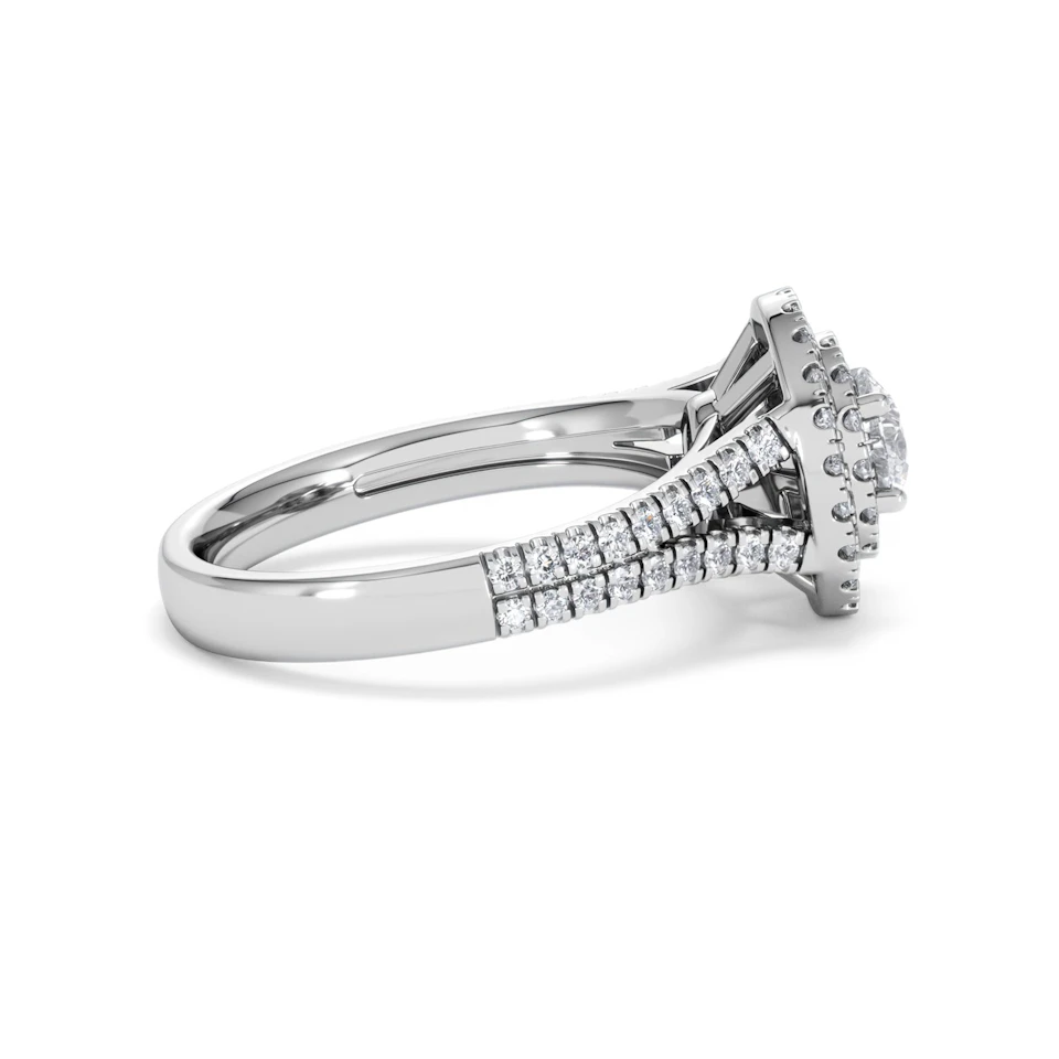 Camilla Diamond Halo Engagement Ring in Platinum 1.15ct G/SI2