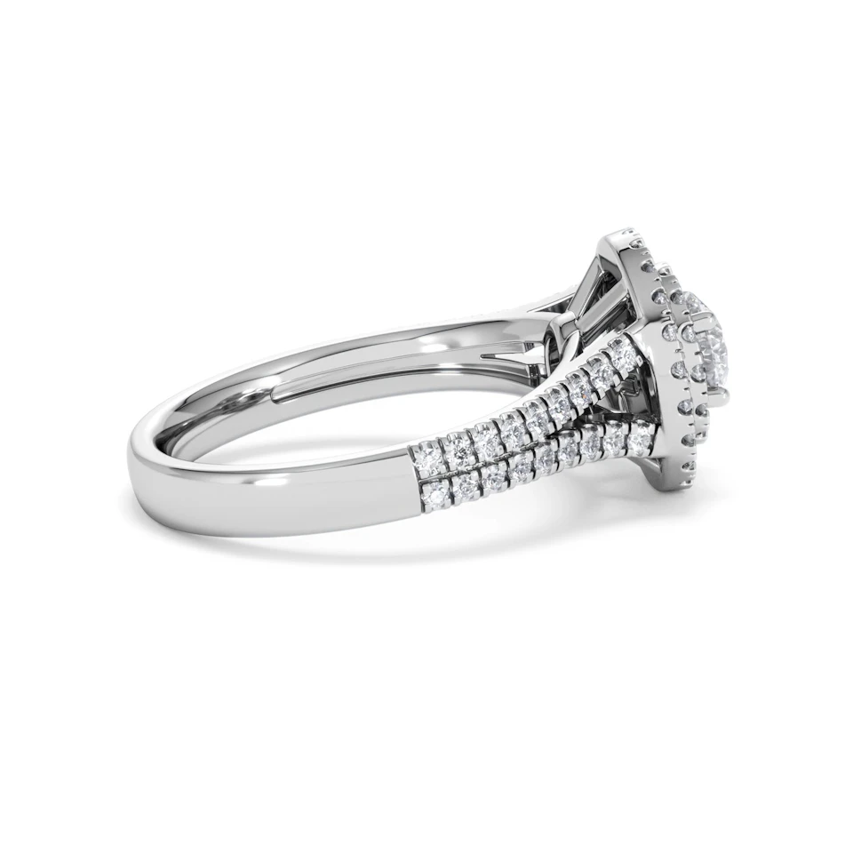 Camilla Diamond Halo Engagement Ring in Platinum 1.15ct G/SI2
