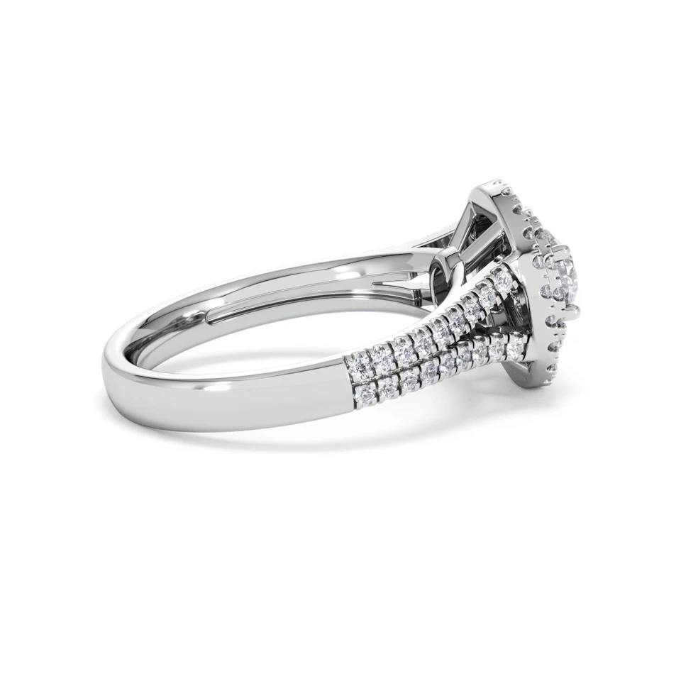 Camilla Diamond Halo Engagement Ring in Platinum 1.15ct G/SI2