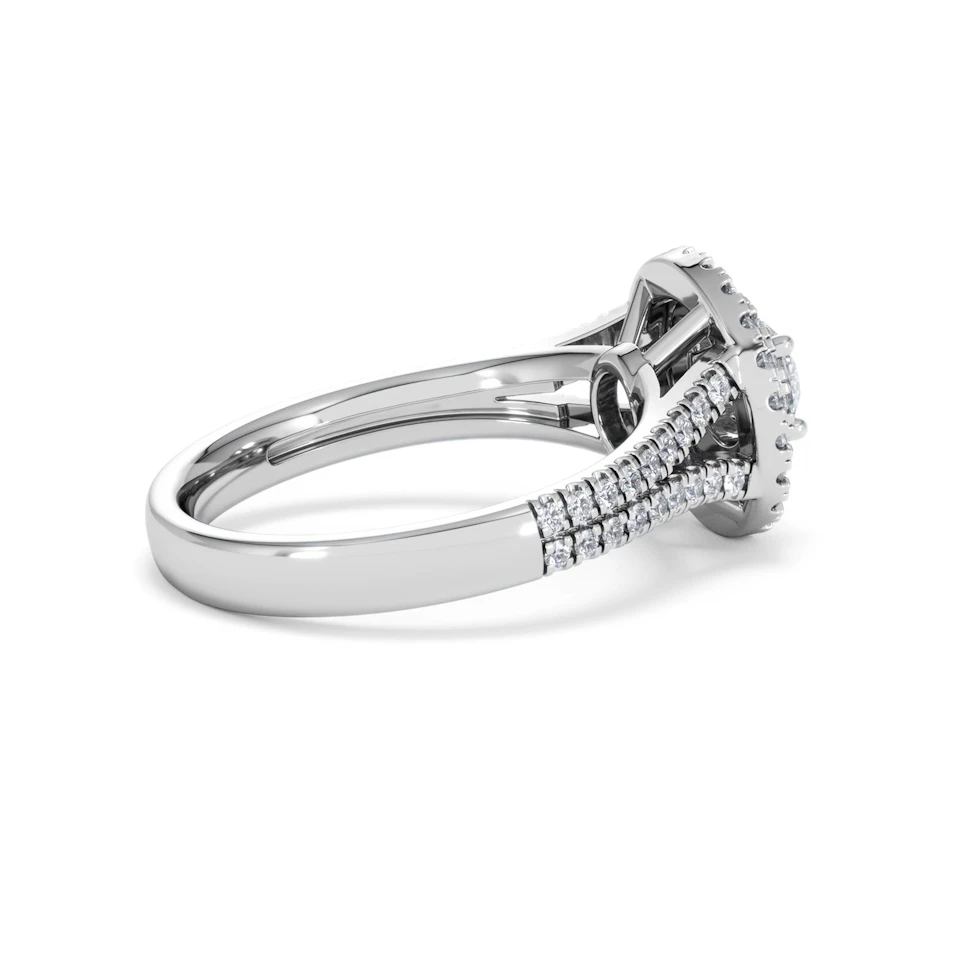 Camilla Diamond Halo Engagement Ring in Platinum 1.15ct G/SI2