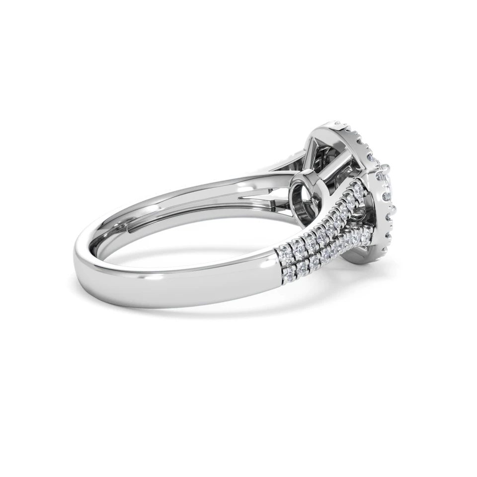 Camilla Diamond Halo Engagement Ring in Platinum 1.15ct G/SI2