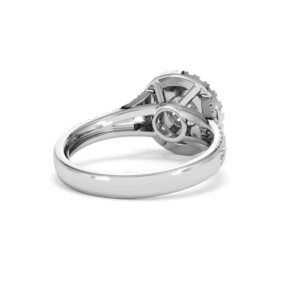 Camilla Diamond Halo Engagement Ring 18K White Gold 1.15ct G/SI2