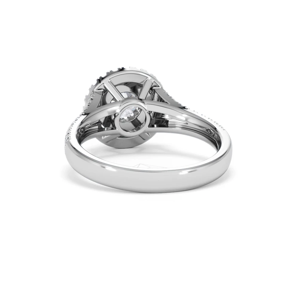 Camilla Diamond Halo Engagement Ring 18K White Gold 1.15ct G/SI2