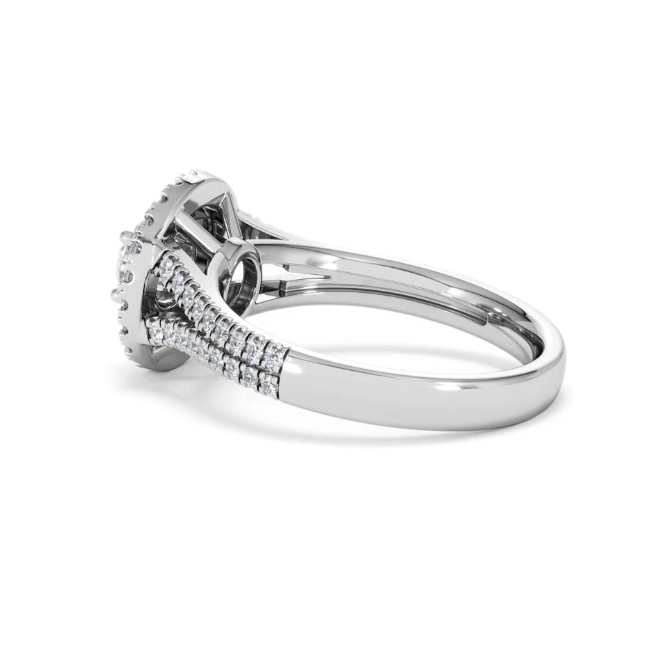 Camilla Diamond Halo Engagement Ring 18K White Gold 1.15ct G/SI2