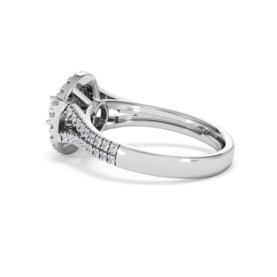 Camilla Diamond Halo Engagement Ring in Platinum 1.15ct G/SI2