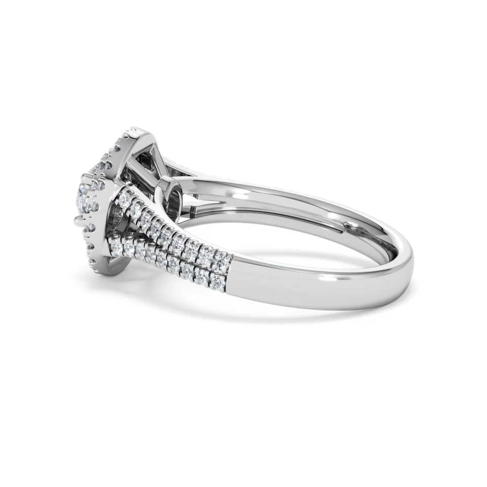 Camilla Diamond Halo Engagement Ring in Platinum 1.15ct G/SI2