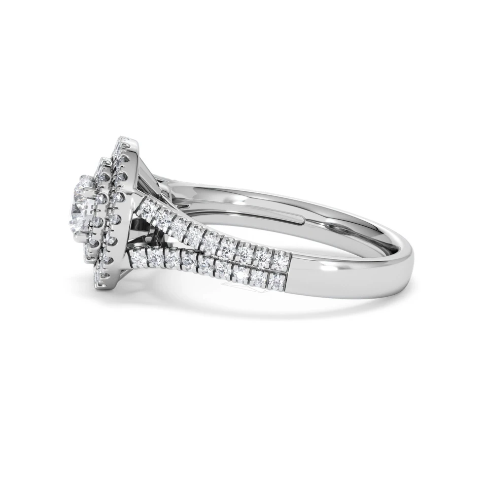 Camilla Diamond Halo Engagement Ring in Platinum 1.15ct G/SI2