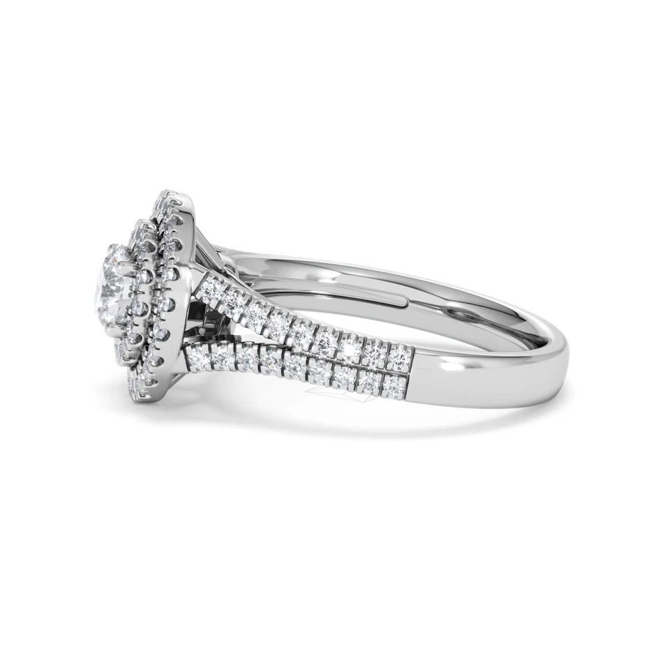 Camilla Diamond Halo Engagement Ring in Platinum 1.15ct G/SI2