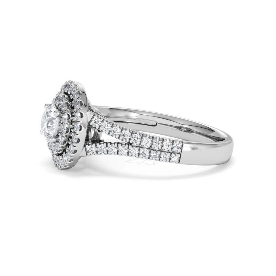 Camilla Diamond Halo Engagement Ring in Platinum 1.15ct G/SI2