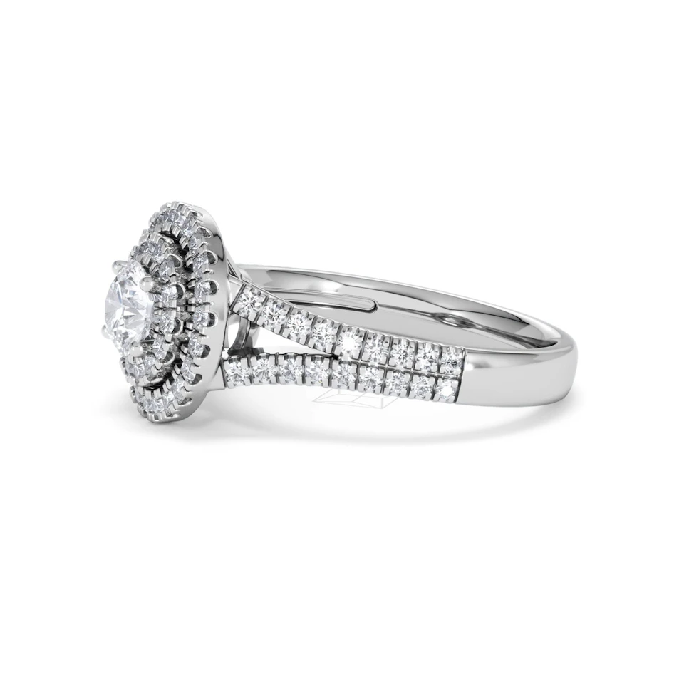 Camilla Diamond Halo Engagement Ring in Platinum 1.15ct G/SI2