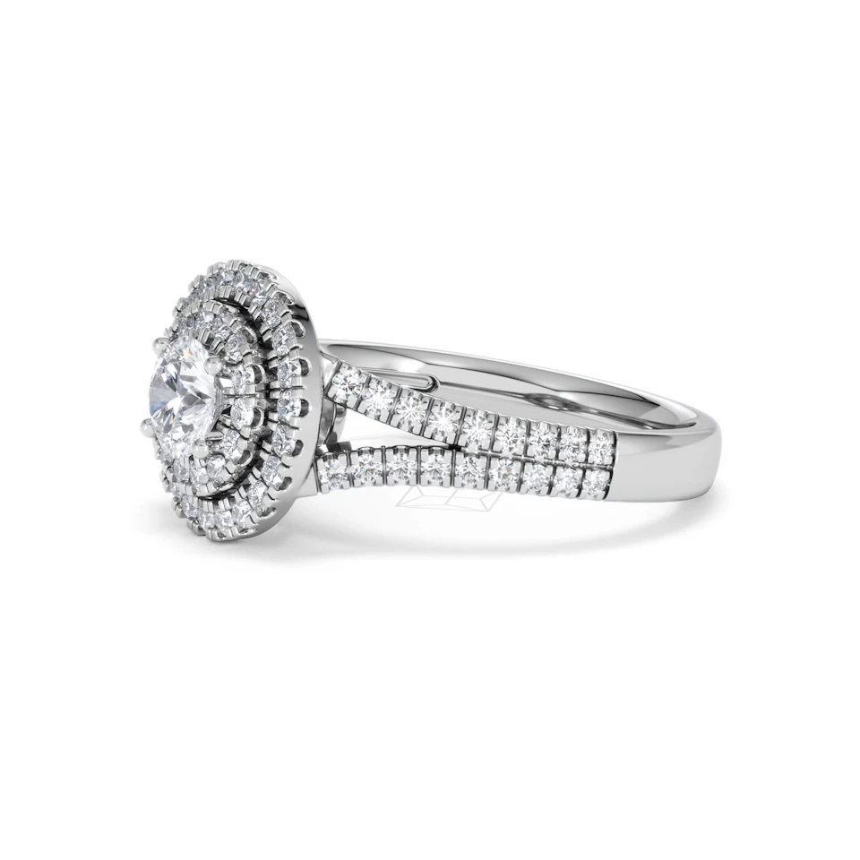 Camilla Diamond Halo Engagement Ring in Platinum 1.15ct G/SI2