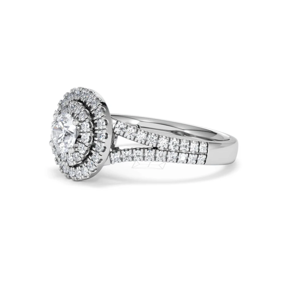 Camilla Diamond Halo Engagement Ring in Platinum 1.15ct G/SI2