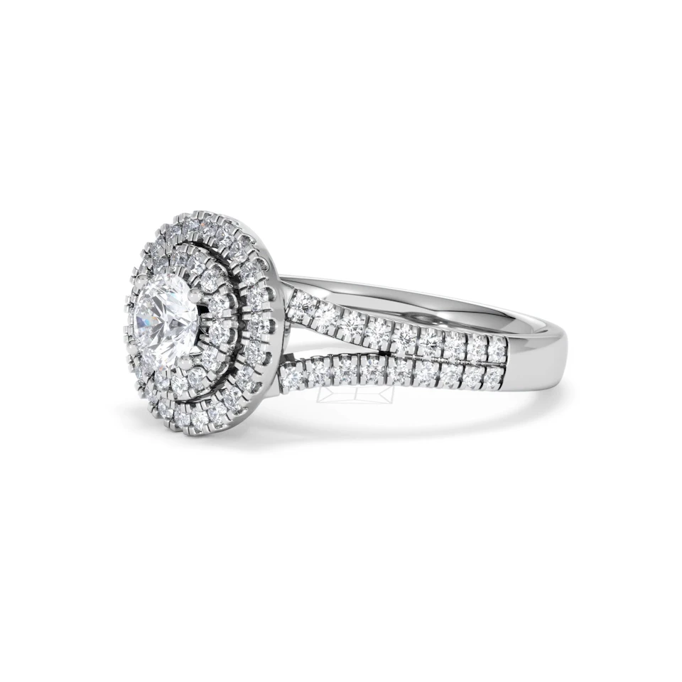 Camilla Diamond Halo Engagement Ring in Platinum 1.15ct G/SI2