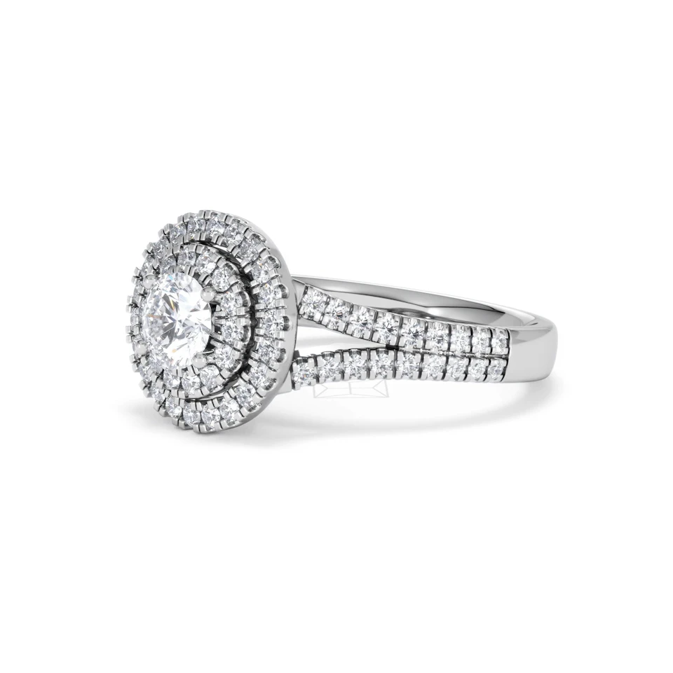Camilla Diamond Halo Engagement Ring in Platinum 1.15ct G/SI2