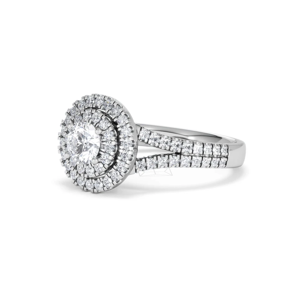 Camilla Diamond Halo Engagement Ring in Platinum 1.15ct G/SI2
