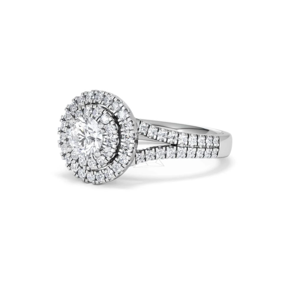 Camilla Diamond Halo Engagement Ring in Platinum 1.15ct G/SI2