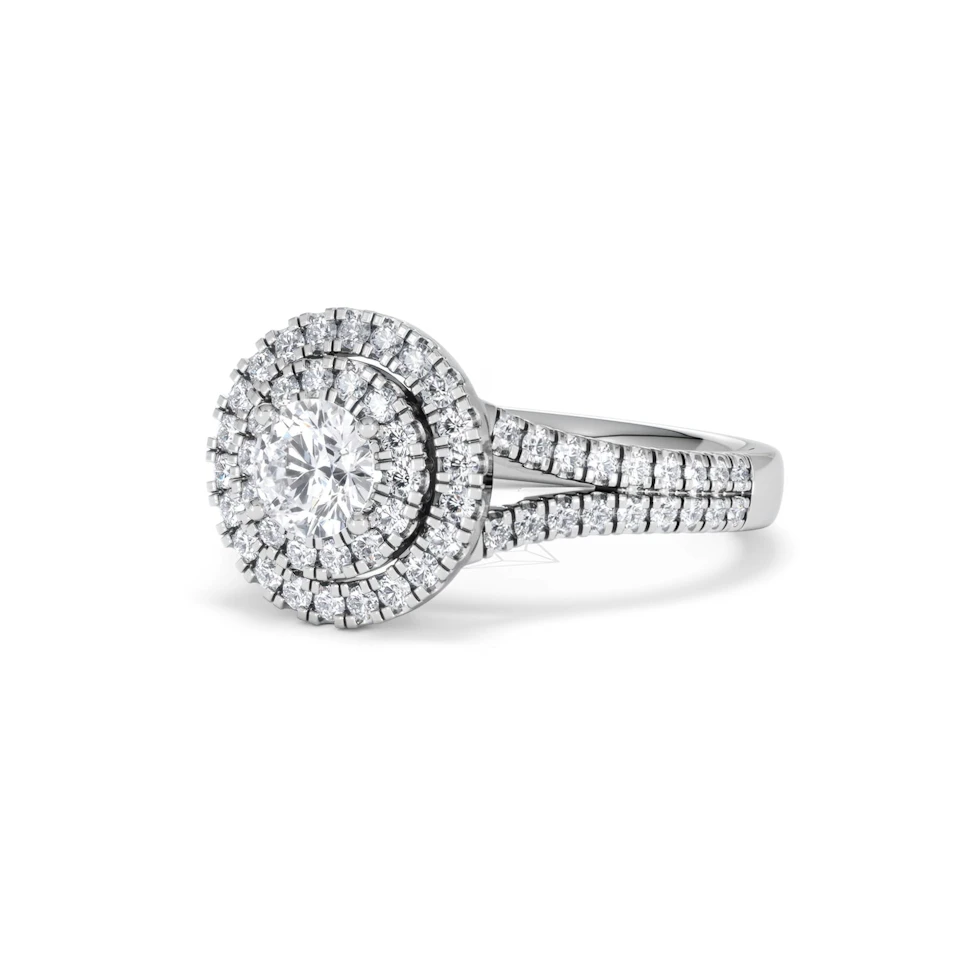 Camilla Diamond Halo Engagement Ring in Platinum 1.15ct G/SI2