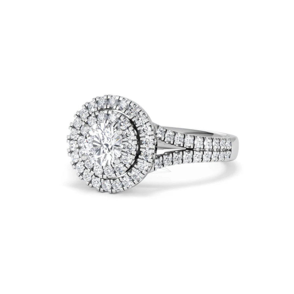 Camilla Diamond Halo Engagement Ring in Platinum 1.15ct G/SI2