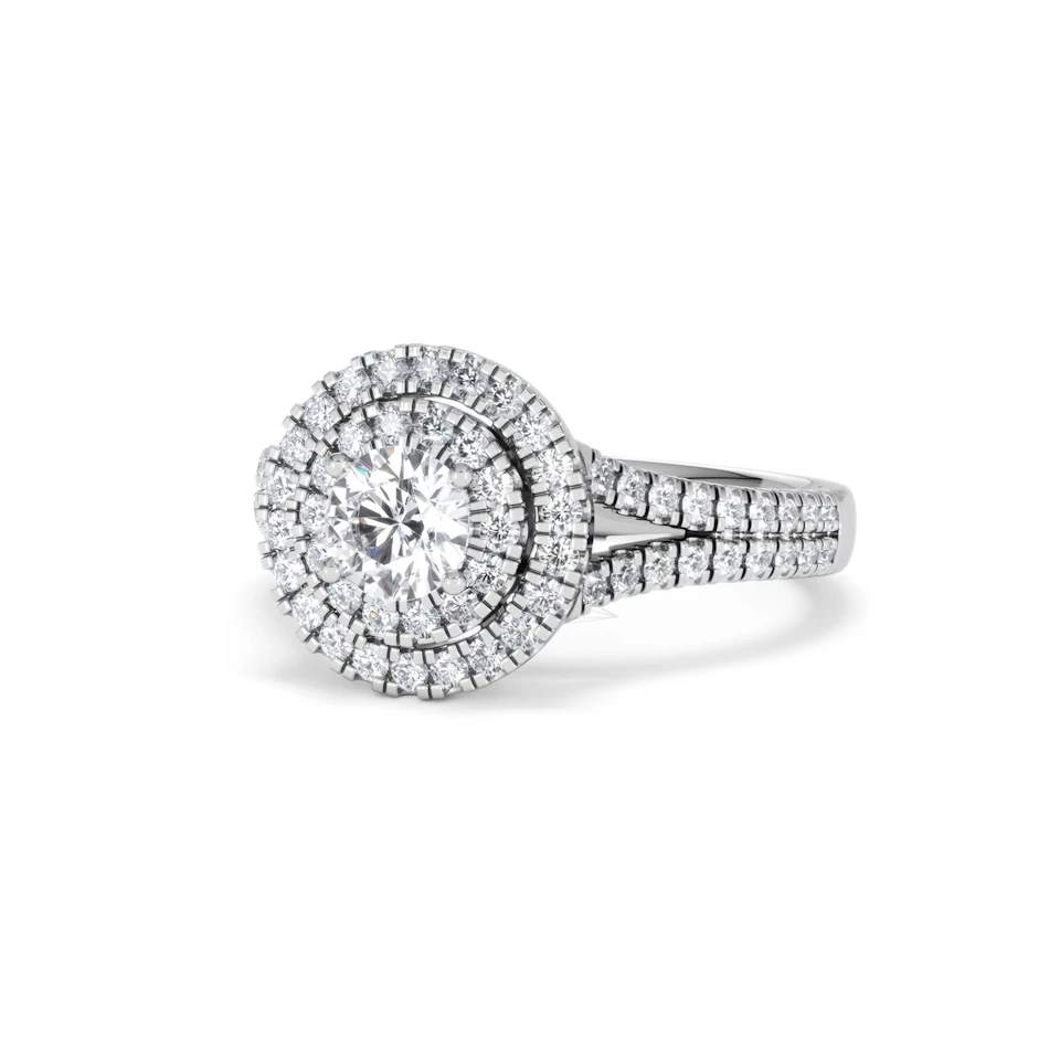 Camilla Diamond Halo Engagement Ring in Platinum 1.15ct G/SI2