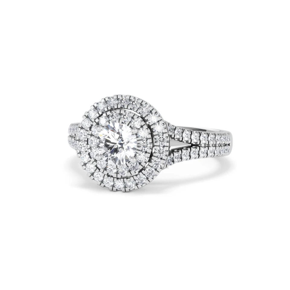 Camilla Diamond Halo Engagement Ring in Platinum 1.15ct G/SI2