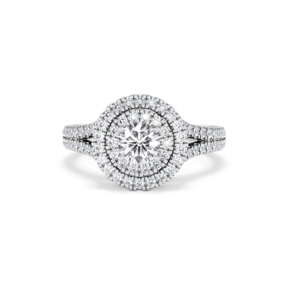 Camilla Diamond Halo Engagement Ring in Platinum 1.15ct G/SI2