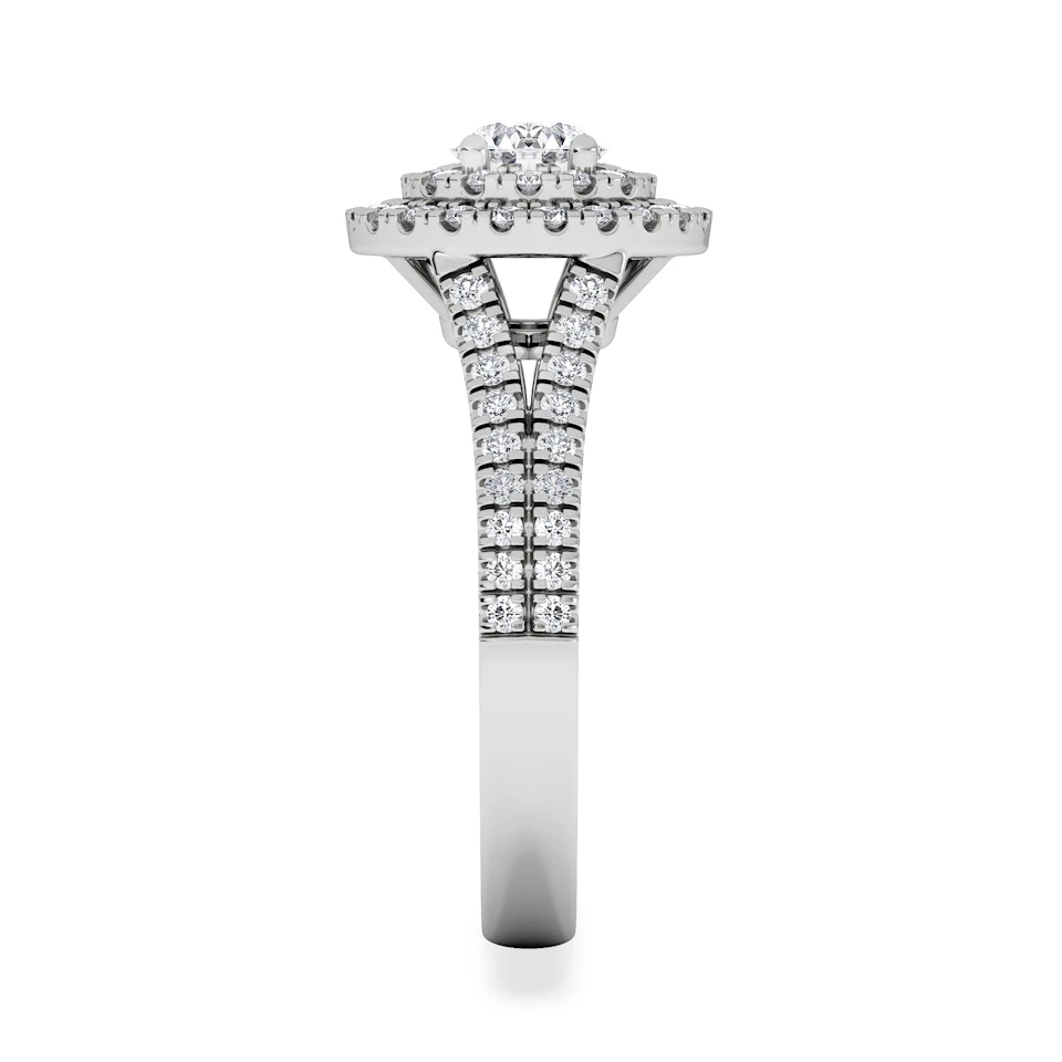 Camilla Diamond Halo Engagement Ring 18K White Gold 1.15ct G/SI2
