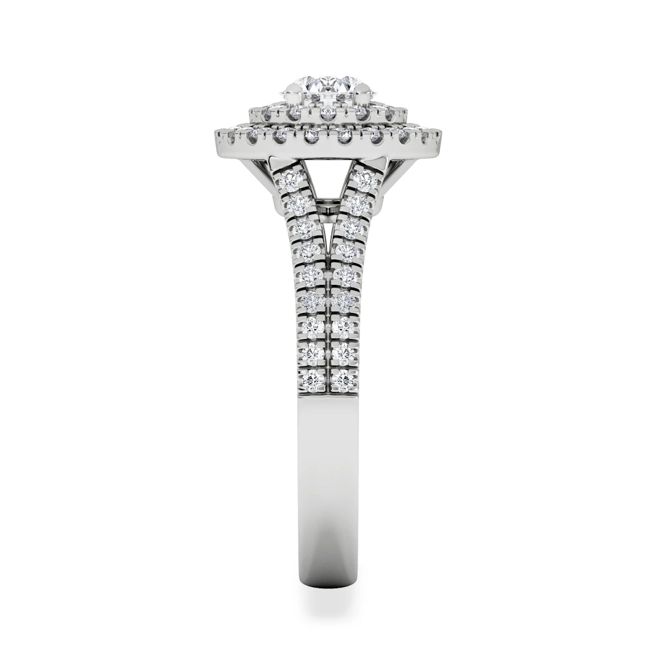 Camilla Diamond Halo Engagement Ring in Platinum 1.15ct G/SI2