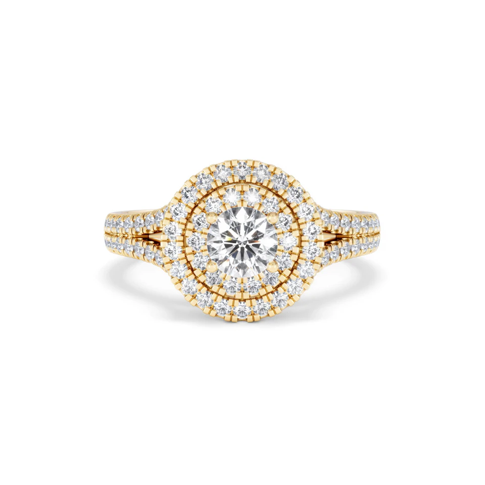 Camilla Diamond Halo Engagement Ring in 18K Gold 1.15ct G/SI2