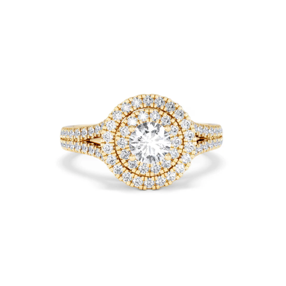 Camilla Diamond Halo Engagement Ring in 18K Gold 1.15ct G/SI2