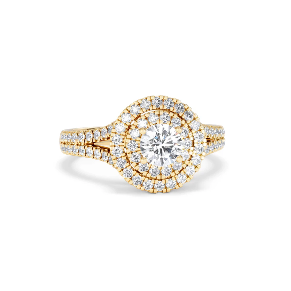Camilla Diamond Halo Engagement Ring in 18K Gold 1.15ct G/SI2