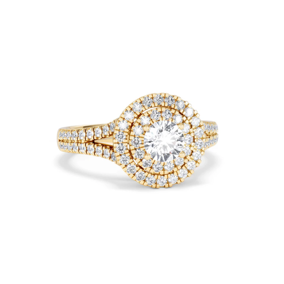 Camilla Diamond Halo Engagement Ring in 18K Gold 1.15ct G/SI2