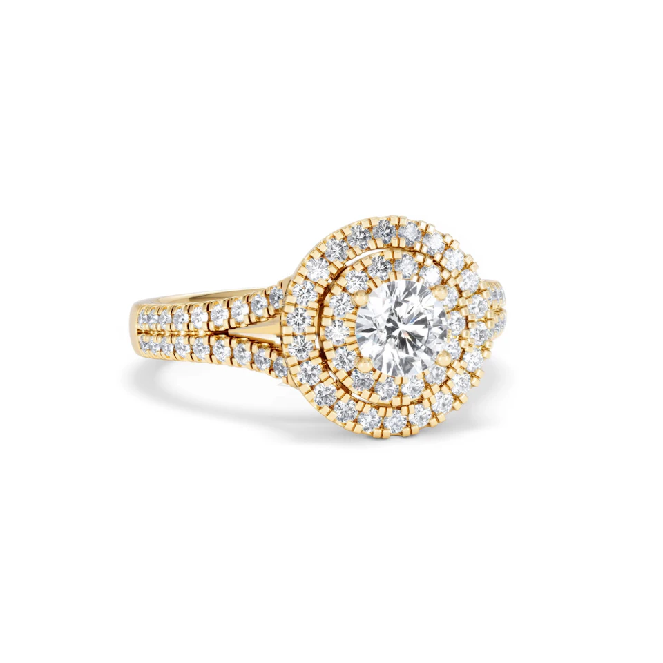 Camilla Diamond Halo Engagement Ring in 18K Gold 1.15ct G/SI2