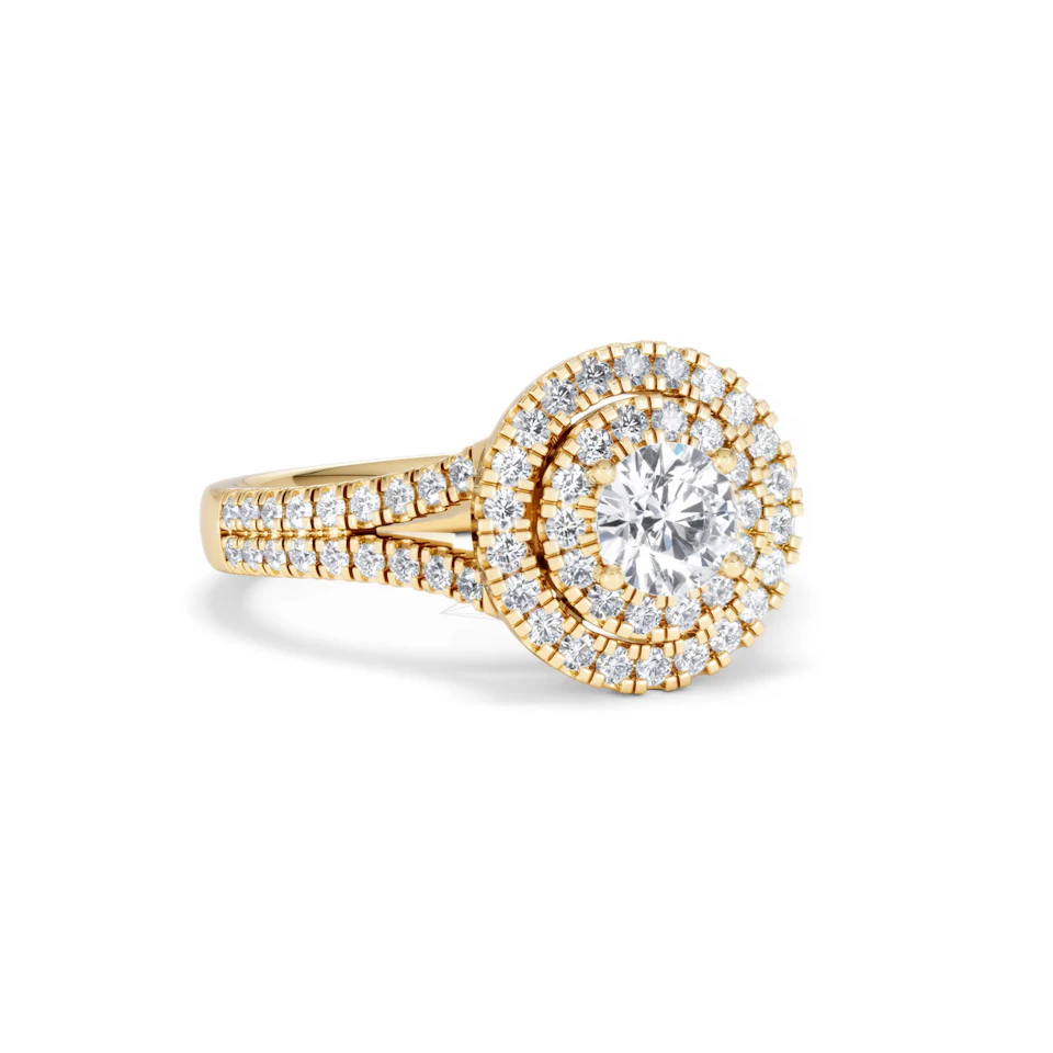 Camilla Diamond Halo Engagement Ring in 18K Gold 1.15ct G/SI2