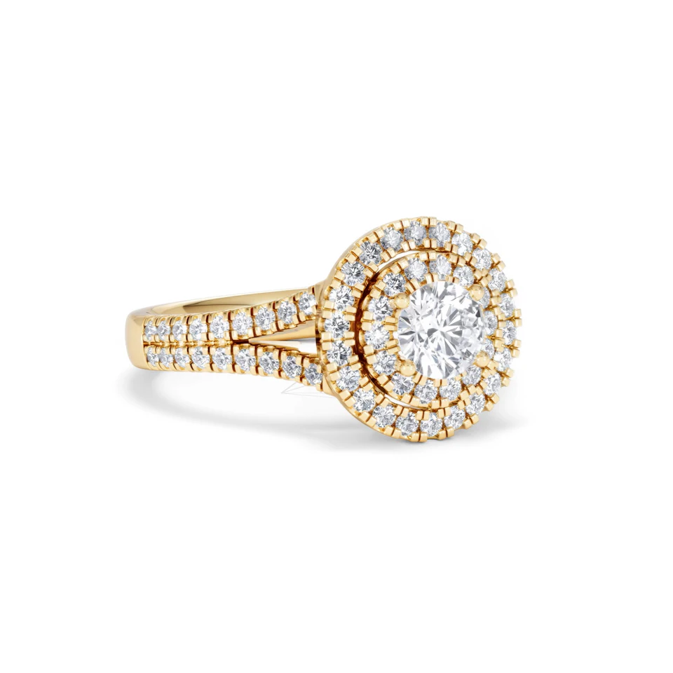 Camilla Diamond Halo Engagement Ring in 18K Gold 1.15ct G/SI2
