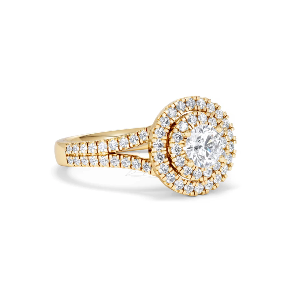 Camilla Diamond Halo Engagement Ring in 18K Gold 1.15ct G/SI2