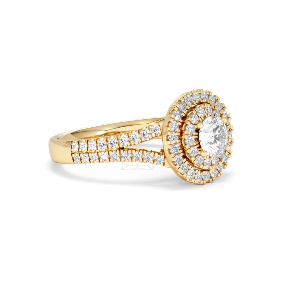Camilla Diamond Halo Engagement Ring in 18K Gold 1.15ct G/SI2