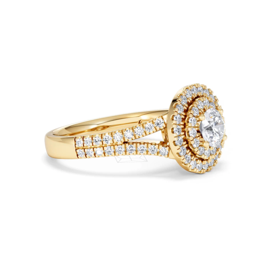 Camilla Diamond Halo Engagement Ring in 18K Gold 1.15ct G/SI2
