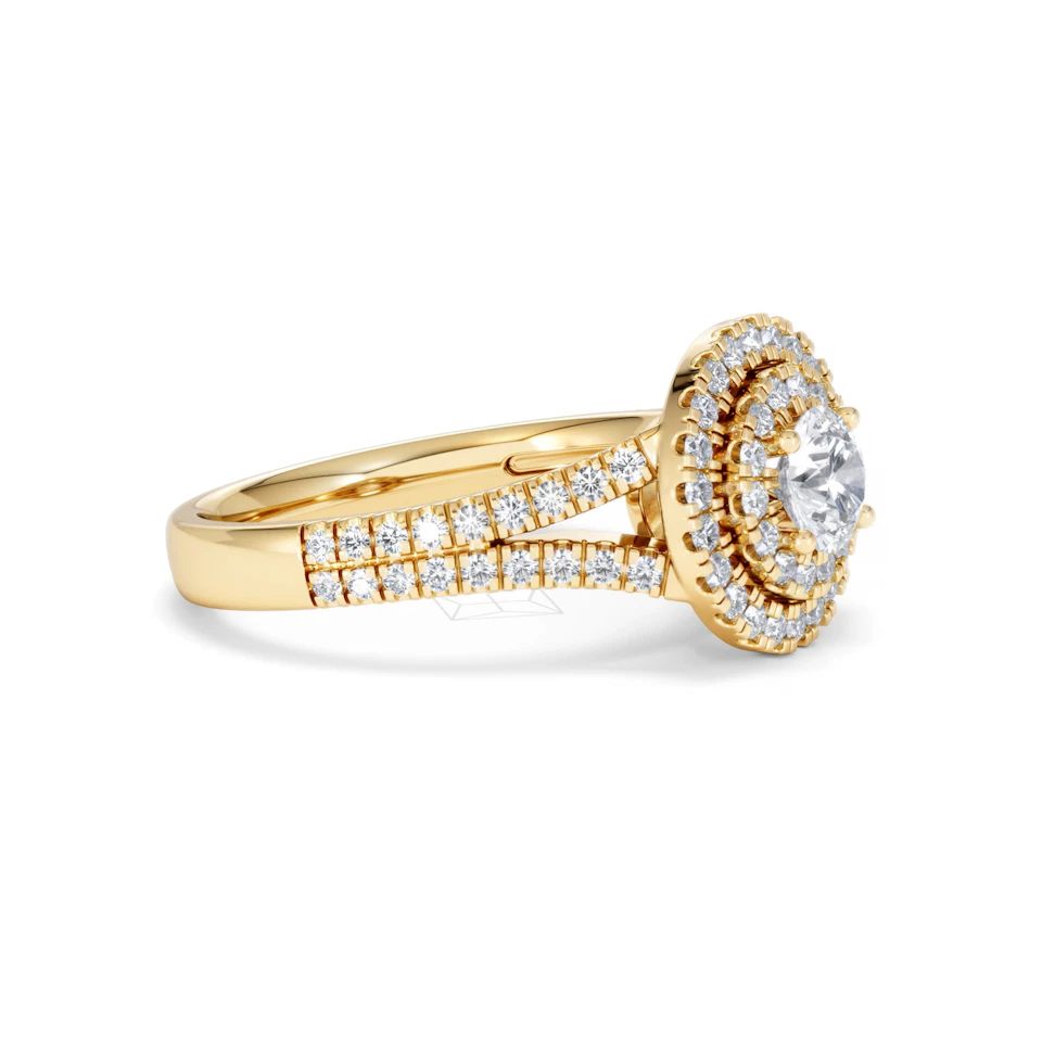 Camilla Diamond Halo Engagement Ring in 18K Gold 1.15ct G/SI2