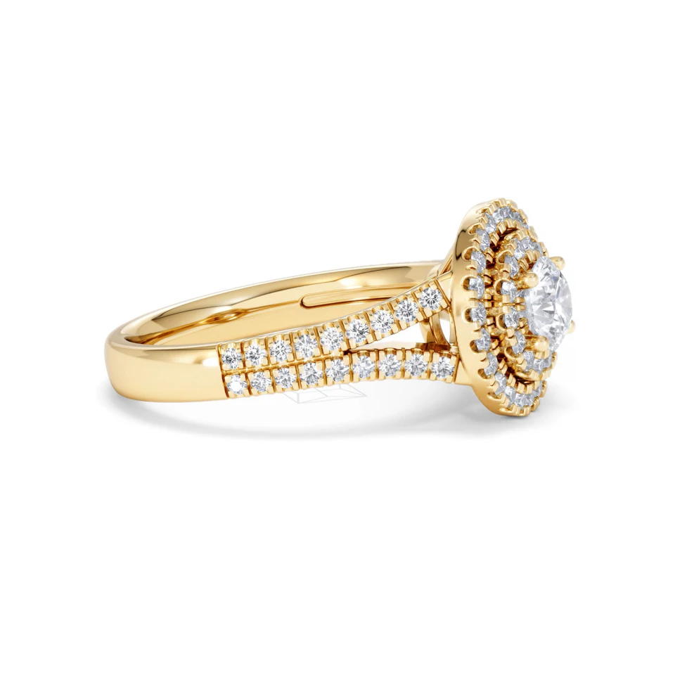 Camilla Diamond Halo Engagement Ring in 18K Gold 1.15ct G/SI2