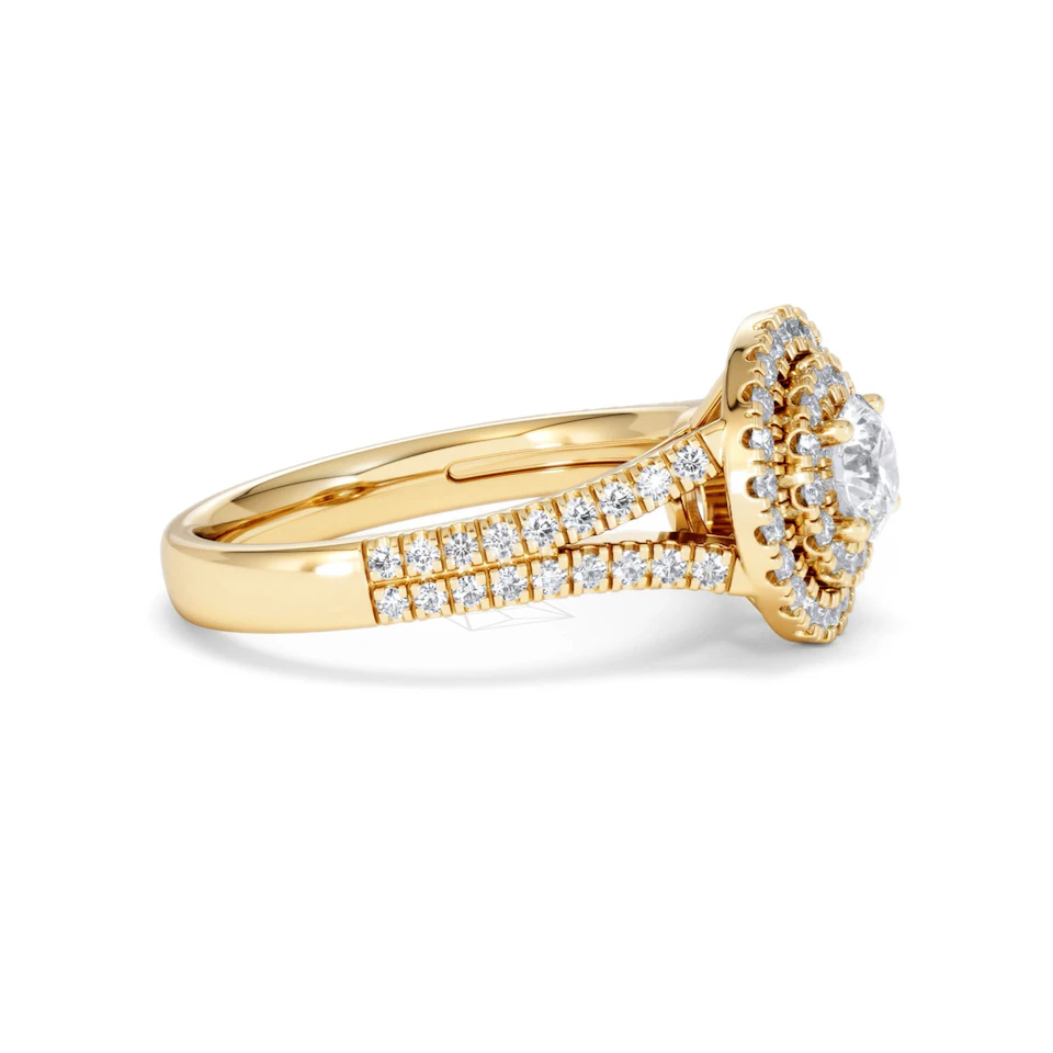 Camilla Diamond Halo Engagement Ring in 18K Gold 1.15ct G/SI2